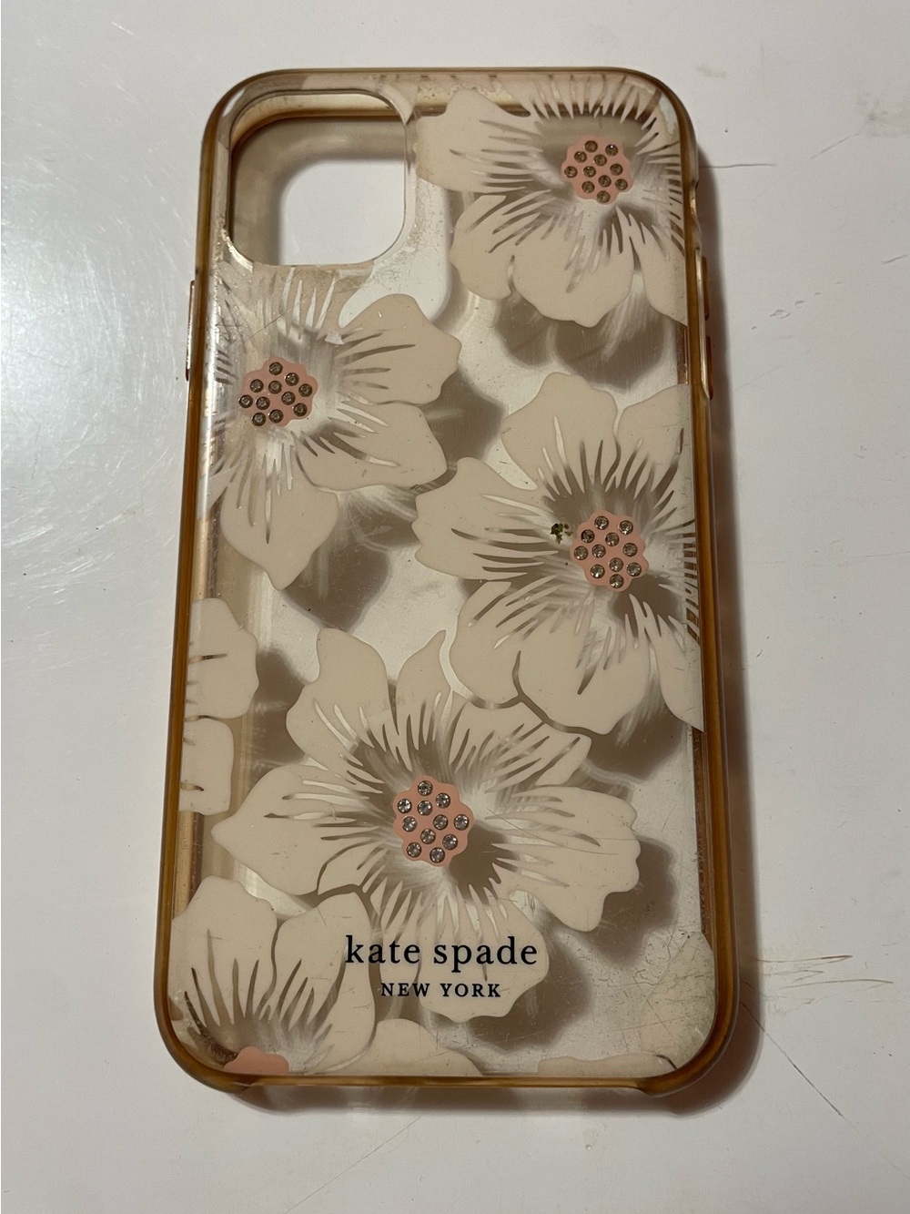 kate spade Floral Clear iPhone 11 Case in Cream  and Blush Used